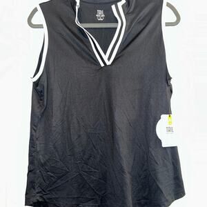 Tail Black and White Tank Top with V-Neck